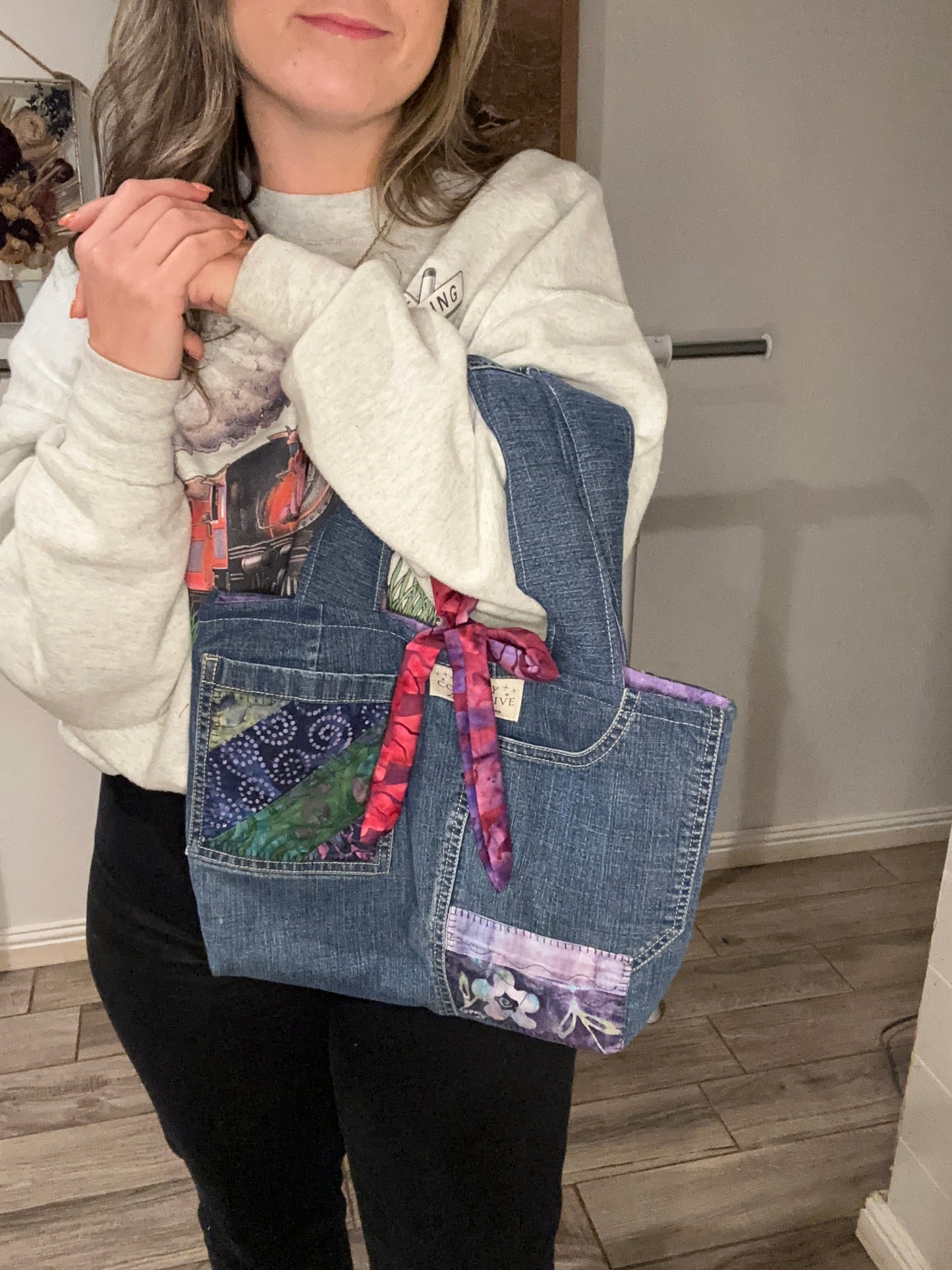 Vintage Blue Jean Baby Tote